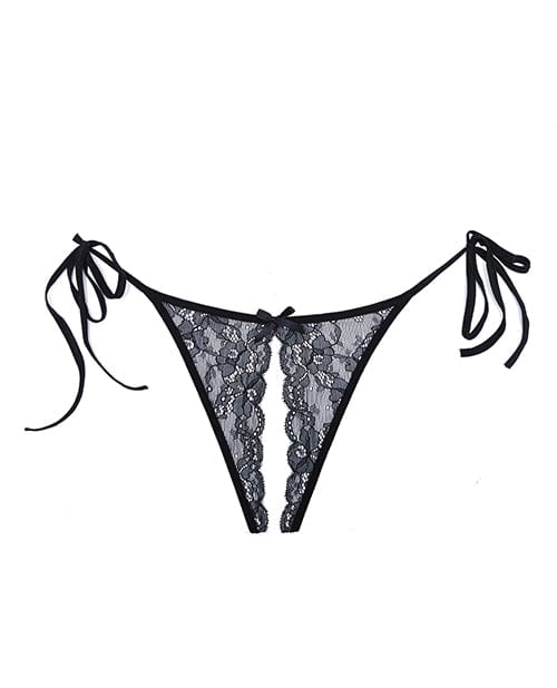 Adore Sugar Tie Side Open Lace Panty Black One Size Fits Most - Image 3