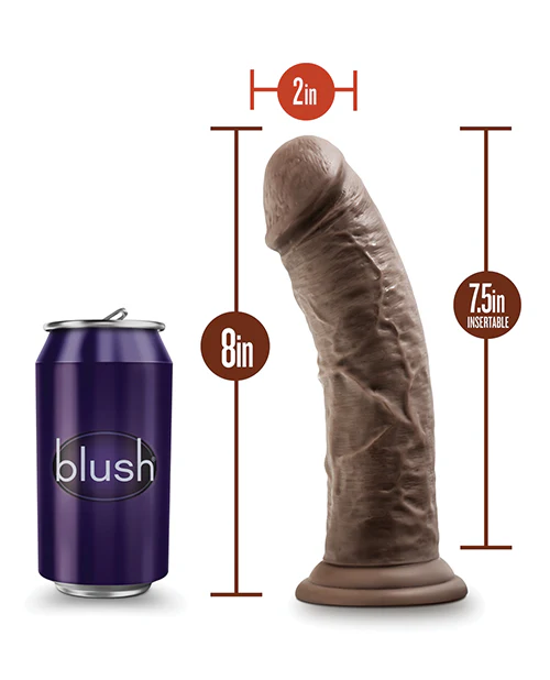 Blush Dr. Skin Plus 8 inch Posable Dildo - Chocolate - Image 4