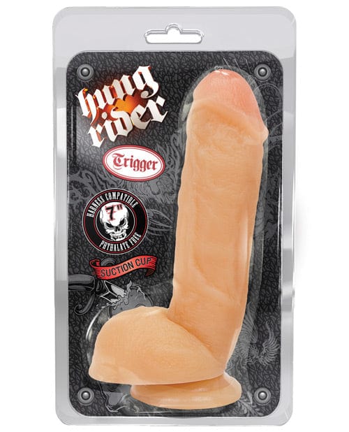 Blush Hung Rider Trigger 7" Dildo with Suction Cup - Flesh