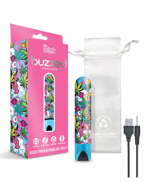 Buzzed 3.5" Rechargeable Bullet - Stoner Chick Blue - Image 4