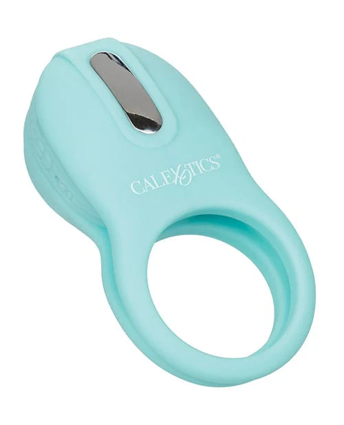 Couple's Enhancers Silicone Rechargeable French Kiss Enhancer - Teal - Image 5