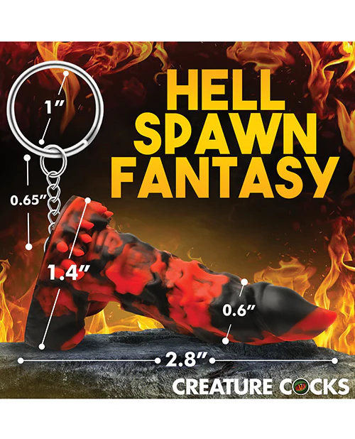 Creature Cocks Fire Demon Keychain - Red/Black - Image 2