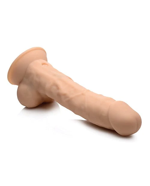 Curve Novelties Fleshstixxx 8" Vibrating Silicone Dildo with Balls - Image 4