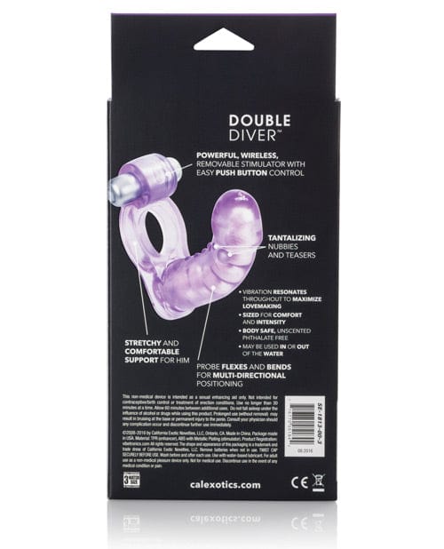 Double Diver Vibrating Enhancer with Flexible Penetrator - Purple - Image 2