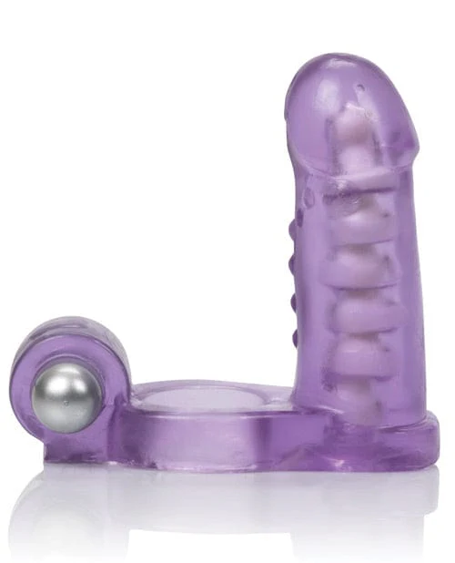 Double Diver Vibrating Enhancer with Flexible Penetrator - Purple - Image 3