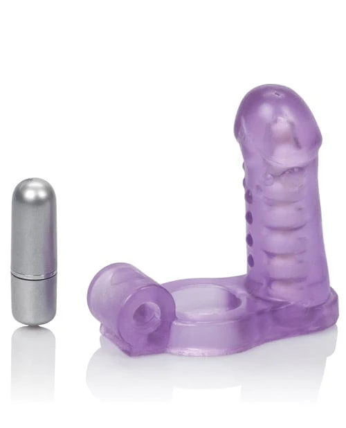 Double Diver Vibrating Enhancer with Flexible Penetrator - Purple - Image 4