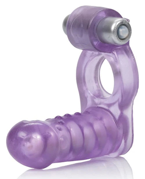 Double Diver Vibrating Enhancer with Flexible Penetrator - Purple - Image 5