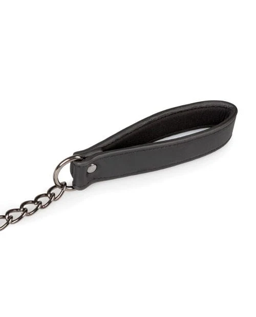 Easy Toys Faux Leather Collar with Nipple Chains - Black - Image 4