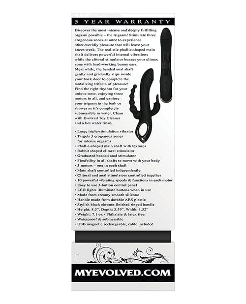 Evolved Trifecta Triple Stim Rechargeable - Black - Image 3