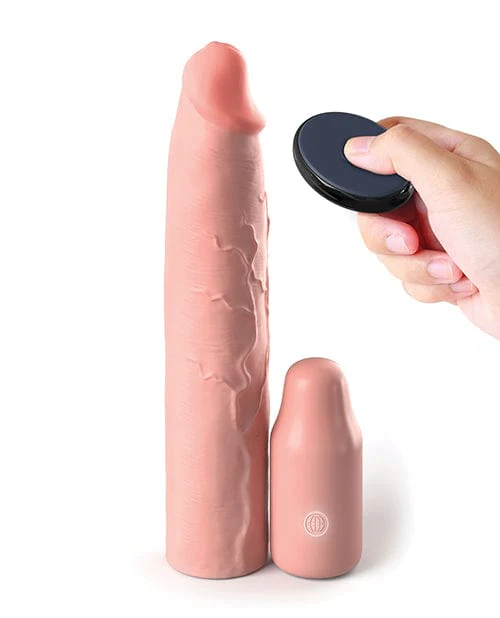 Fantasy X-tensions Elite 9 Inch Sleeve Vibrating 3 Inch Plug With remote - Image 3