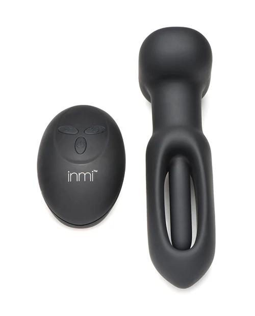 Inmi Bum Flick Flicking & Vibrating Silicone Butt Plug w/Remote - Black - Image 5