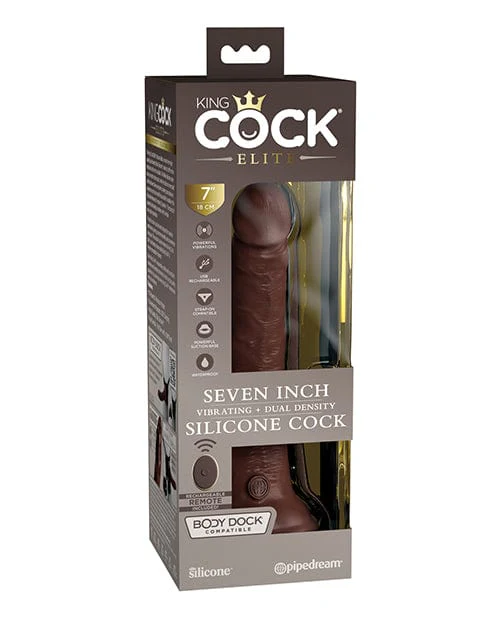 King Cock Elite 7" Dual Density Vibrating Silicone Cock with Remote - Image 6