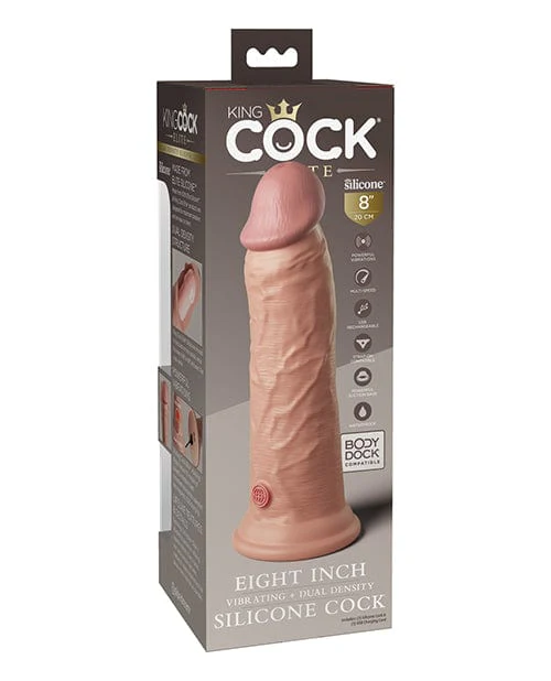 King Cock Elite 8" Dual Density Vibrating Silicone Cock - Image 2
