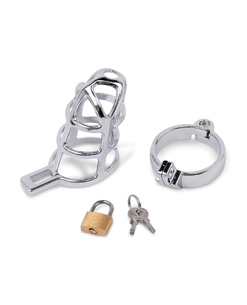 Lockmaster 3.75" Stainless Steel Prisoner Cock Cage - Silver - Image 4