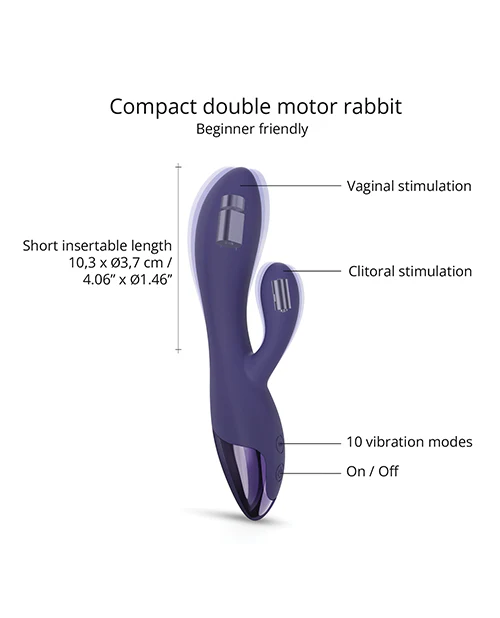 Love to Love Funky Bunny Small Rabbit - Midnight Indigo - Image 2