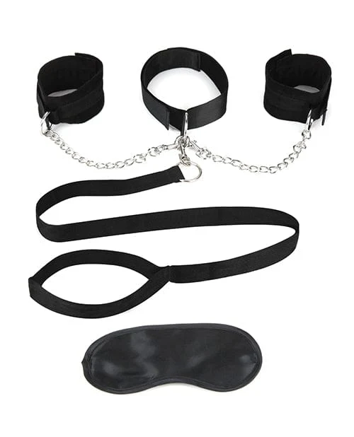 Lux Fetish Collar Cuffs & Leash Set - Removable - Image 2