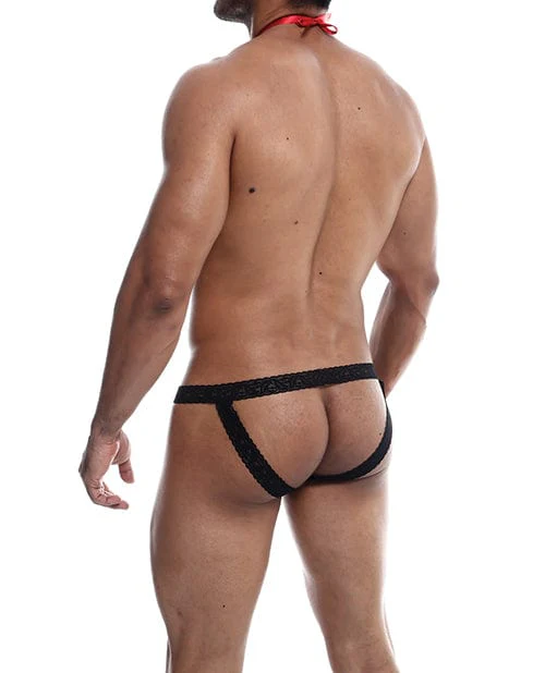 Male Basics Tuxedo Lace Jockstrap Black - Image 3