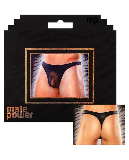 Male Power Sheer Nylon Lycra Pouch Thong - Image 3