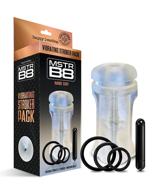 Mstr B8 Hand Cuff Vibrating Stroker Pack - Kit Of 5 Clear - Image 4