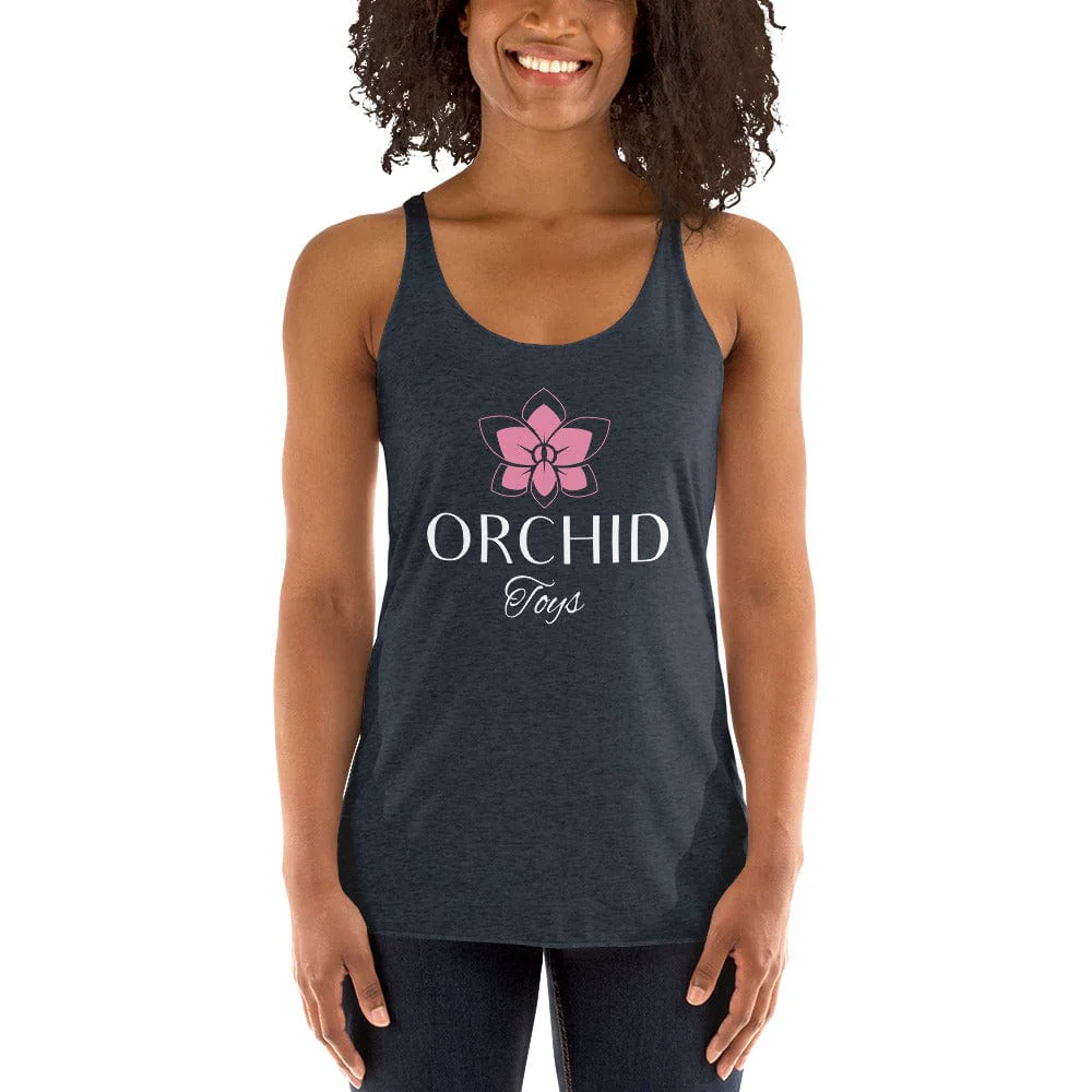 Orchid Toys Women's Racerback Tank White Font - Image 11