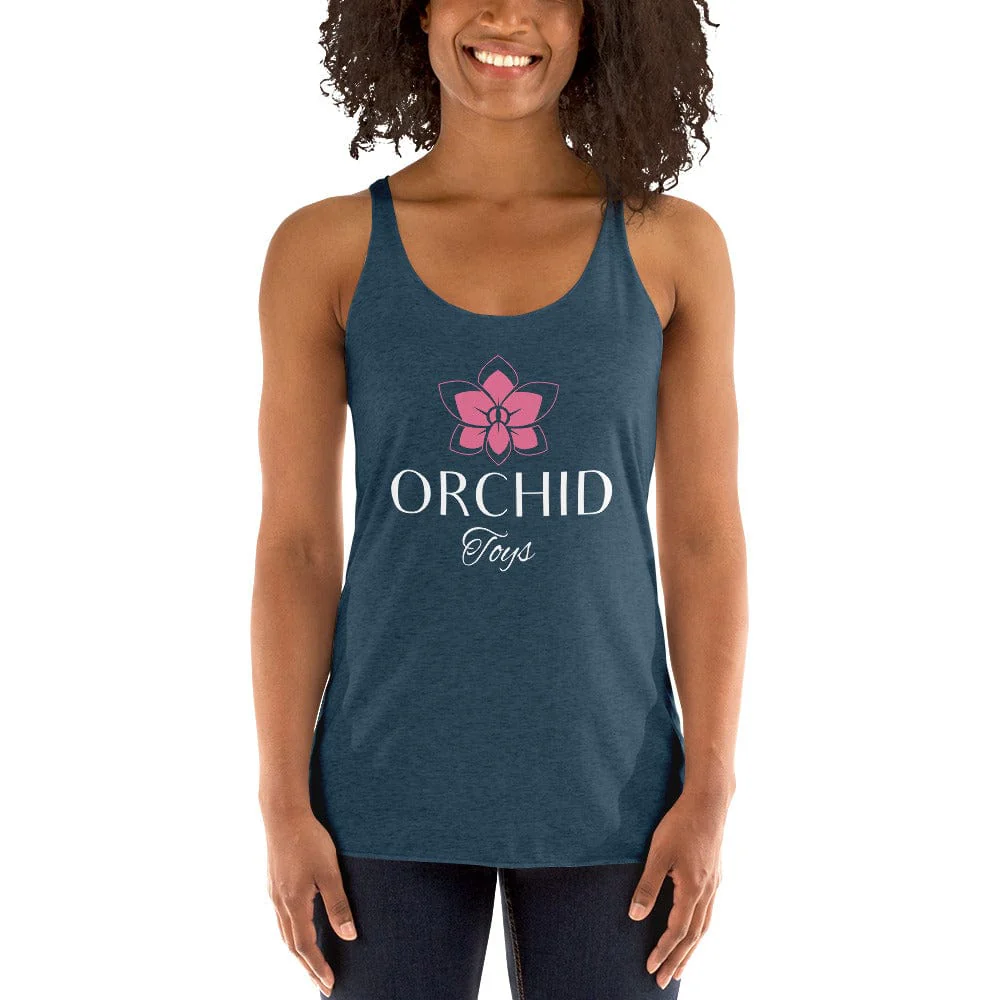 Orchid Toys Women's Racerback Tank White Font - Image 6