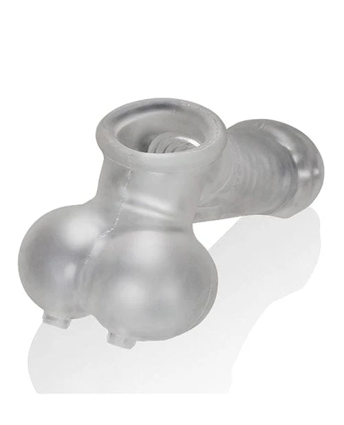 Oxballs Sackjack Wearable Jack Off Sheath - Clear Frost - Image 3