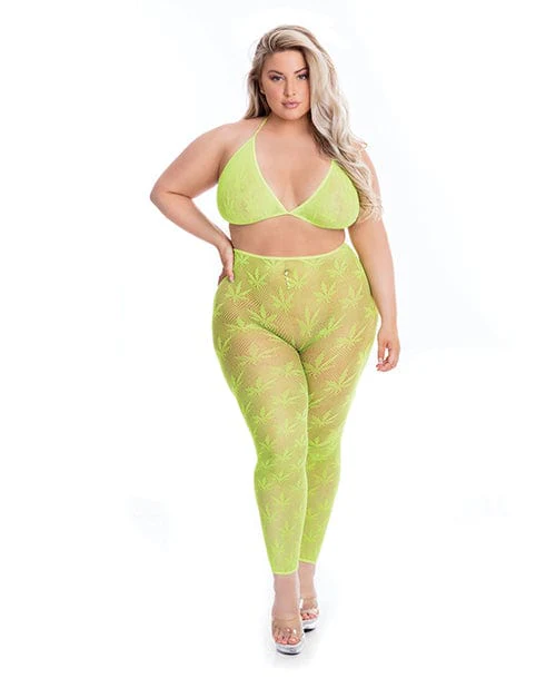 Pink Lipstick All About Leaf Bra & Leggings - Image 3