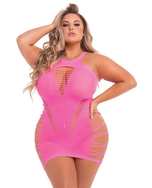 Pink Lipstick Back 2 BasiXXX Hi Neck Dress - Image 3