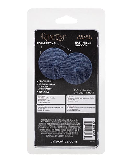 Ride 'em Premium Denim Collection Round Pasties - O/s - Image 4