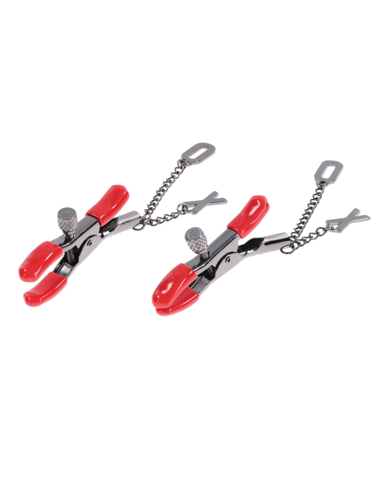 Sex & Mischief Ex's & Oh's Nipple Clamps - Red/Black - Image 5