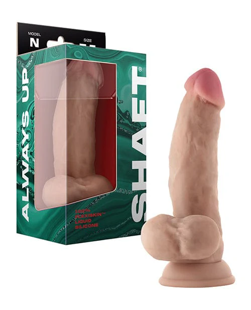 Shaft Model N Flexskin Liquid Silicone 7.5" Side Curve Dong with Balls - Image 2