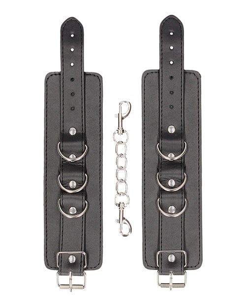 Shots Ouch Black & White Bonded Leather Hand-ankle Cuffs - Black - Image 4