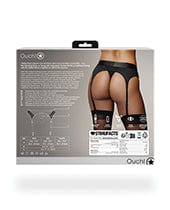 Shots Ouch Vibrating Strap On Thong with adjustable Garters - Black - Image 2