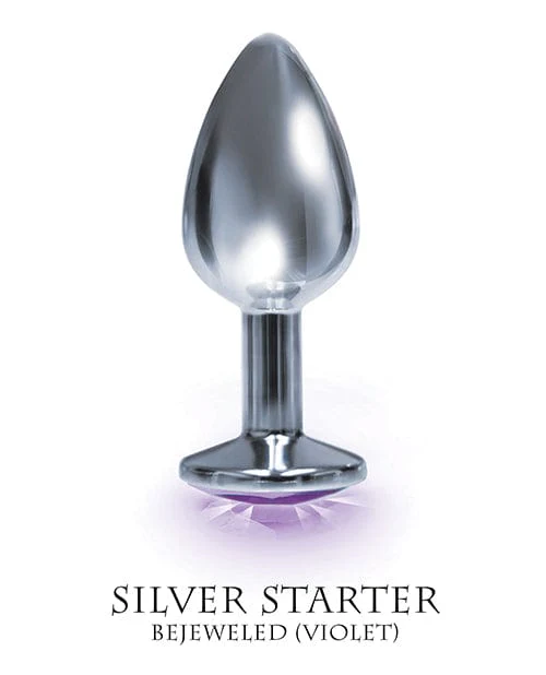 The 9's The Silver Starter Bejeweled Round Stainless Steel Plug - Image 2