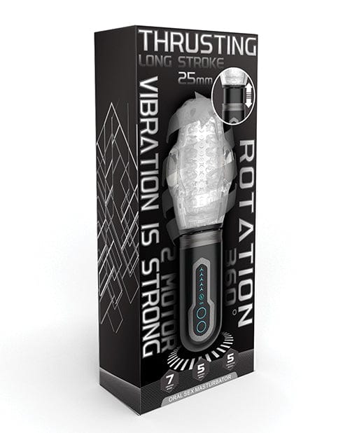 Thrusting, Rotating & Vibrating Oral Sex Masturbator - Black - Image 5